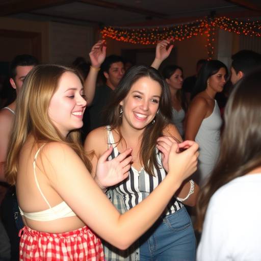 Festa privata, un gruppo di amici che ballano e si divertono